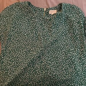 Green polka dot top